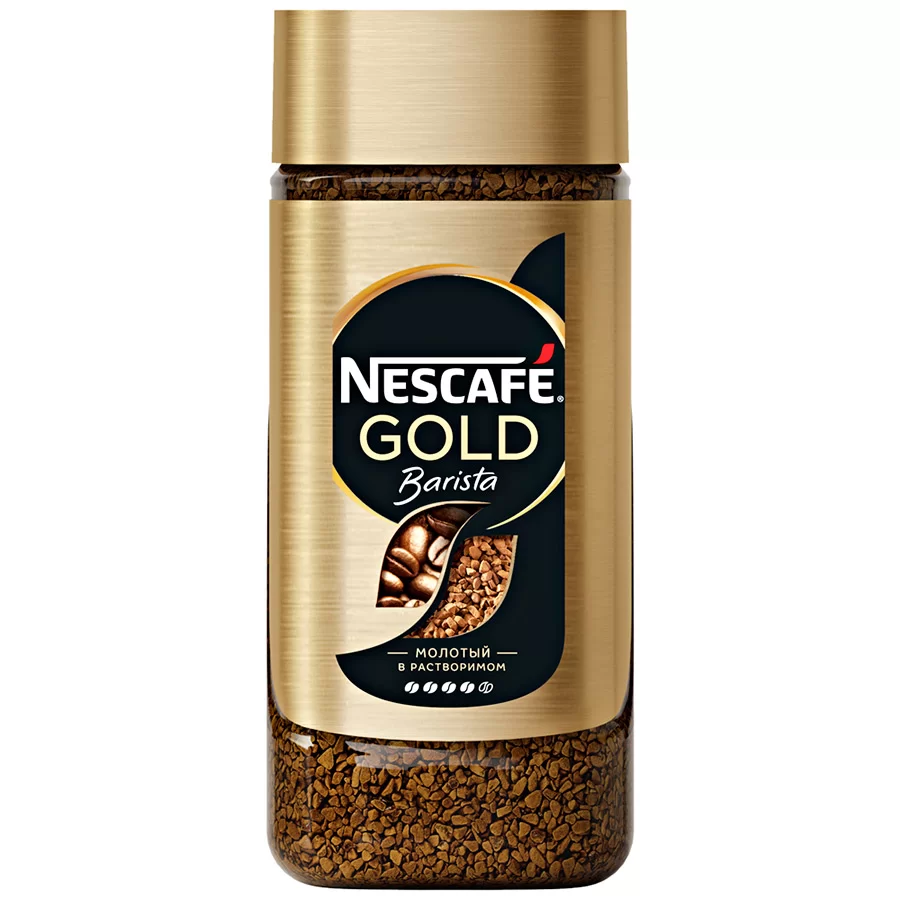 Кофе растворимый Nescafe Gold Barista с молотым кофе