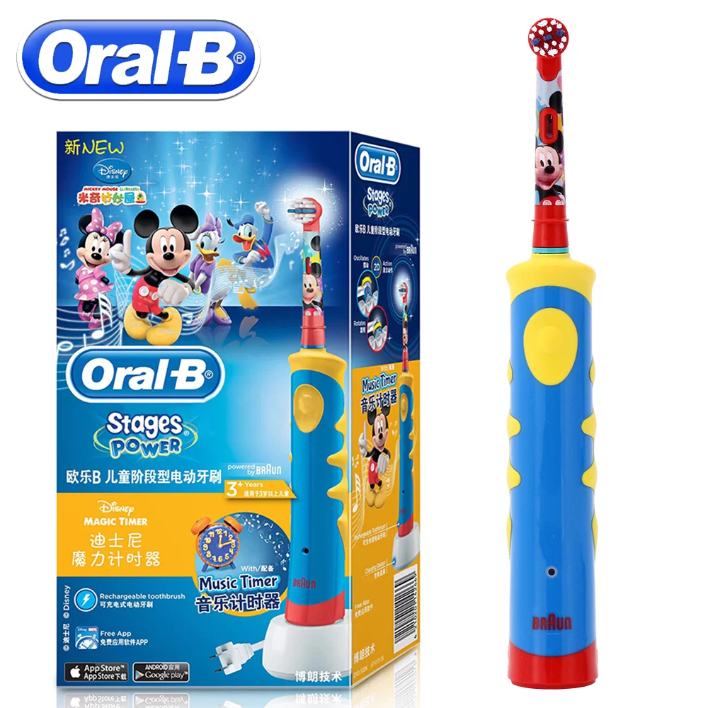 Электрическая зубная щетка для детей Oral-B Mickey Kids цвет синий