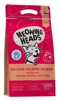 Meowing Heads для взрослых кошек, с лососем, курицей и рисом «Фиш-гурман»