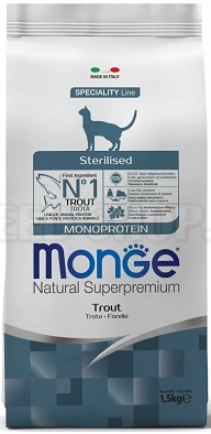 MONGE Cat Monoprotein Sterilised для стерилизованных, форель