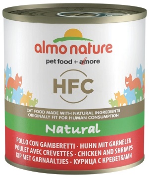 Almo Nature консервы для кошек с курицей и креветками, 55% мяса