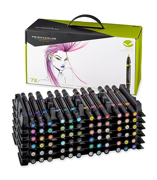 PRISMACOLOR PREMIER DOUBLE-ENDED ART MARKERS, FINE AND BRUSH TIP (72 ШТУКИ)