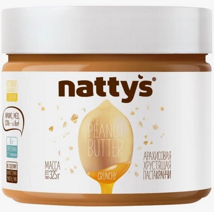 Nattys Crunchy хрустящая с кусочками арахиса и медом