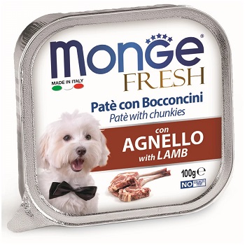 Monge Fresh консервы для собак, нежный паштет из ягненка