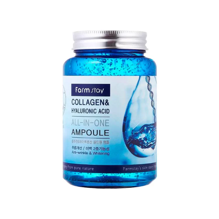 Farmstay All-In-One Collagen & Hyaluronic Acid Ampoule Сыворотка для лица с гиалуроновой кислотой и коллагеном
