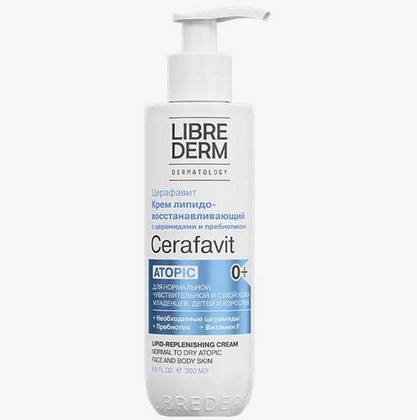 Крем липидовосстанавливающий Librederm Cerafavit с церамидами и пребиотиком для лица и тела