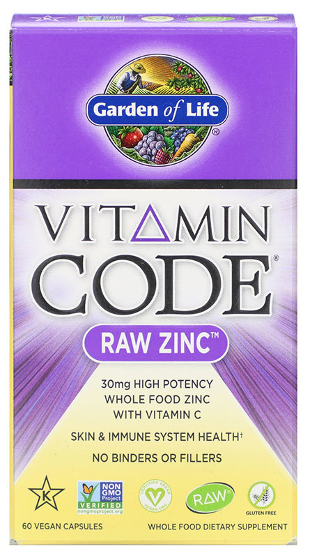 Garden of Life Vitamin Code, цинк RAW