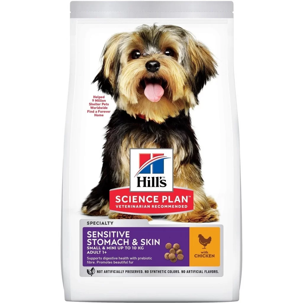 Hill's Science Plan сухой корм для взрослых собак мелких пород с чувствительной кожей и/ или пищеварением