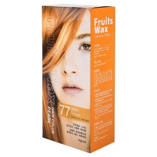 Welcos стойкая крем-краска для волос Fruits Wax Pearl Hair Color 77 Orange