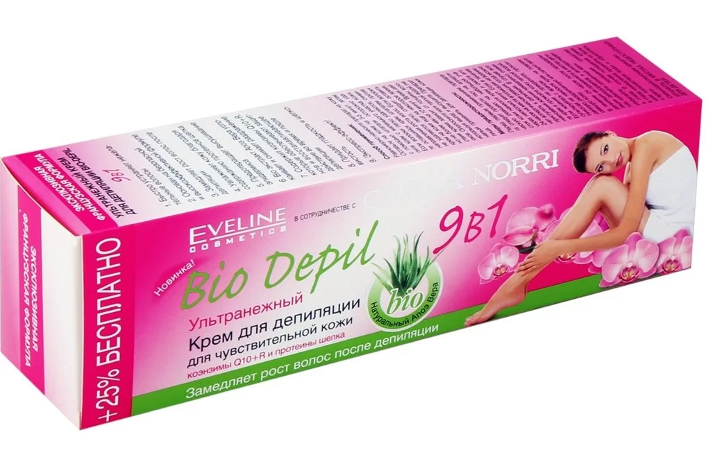 Eveline Cosmetics Bio depil Крем для депиляции 9в1 ультранежный.webp