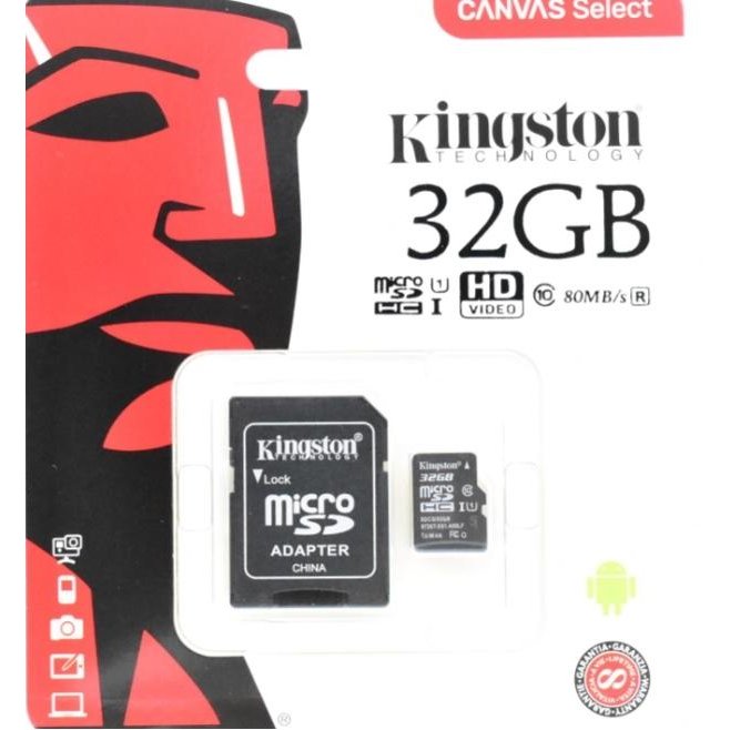 Kingston Canvas Select microSDHC Class 10 UHS-I U1 32GB