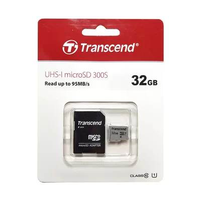 TRANSCEND MICROSDHC 300S CLASS 10 UHS-I U1 32GB + SD ADAPTER.webp