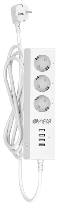HIPER IoT PS34, 3 розетки, с/з, 10А / 2500 Вт