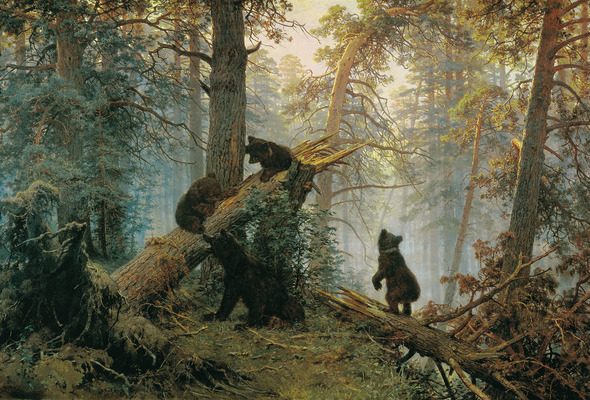 "Утро в сосновом лесу", Иван Шишкин и Константин Савицкий