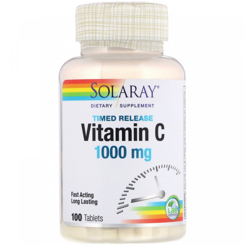 Solaray Витамин C с замедленным высвобождением, 1000 мг