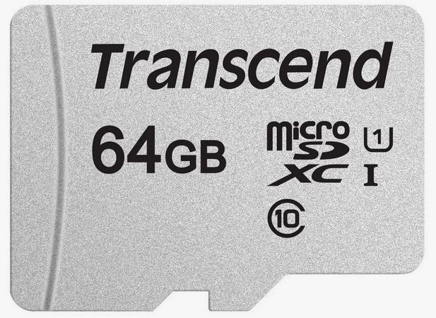 Transcend microSD 64 ГБ Class 10, UHS-I U1, R-W 100-25 МБ.с