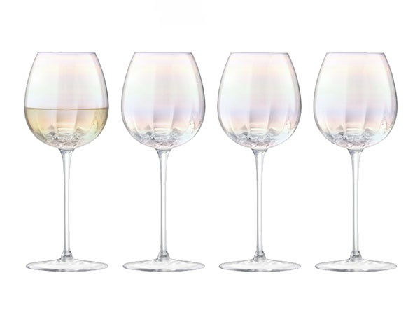 LSA International Pearl White Wine Glasses