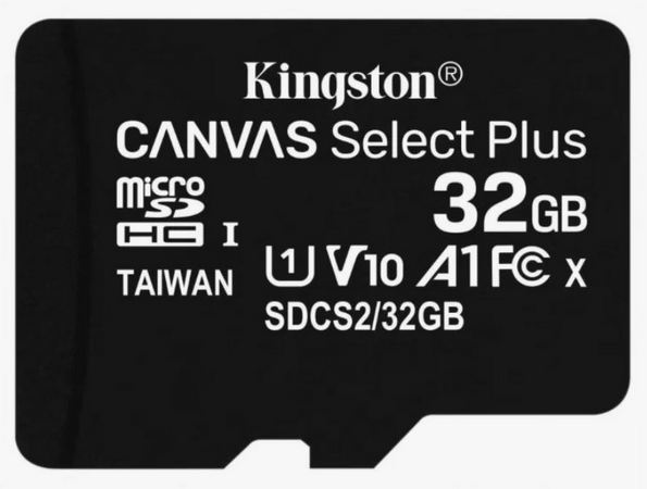 Kingston Canvas Select Plus microSDHC 32 ГБ Class 10, V10, A1, UHS-I U1, R 100 МБ.с